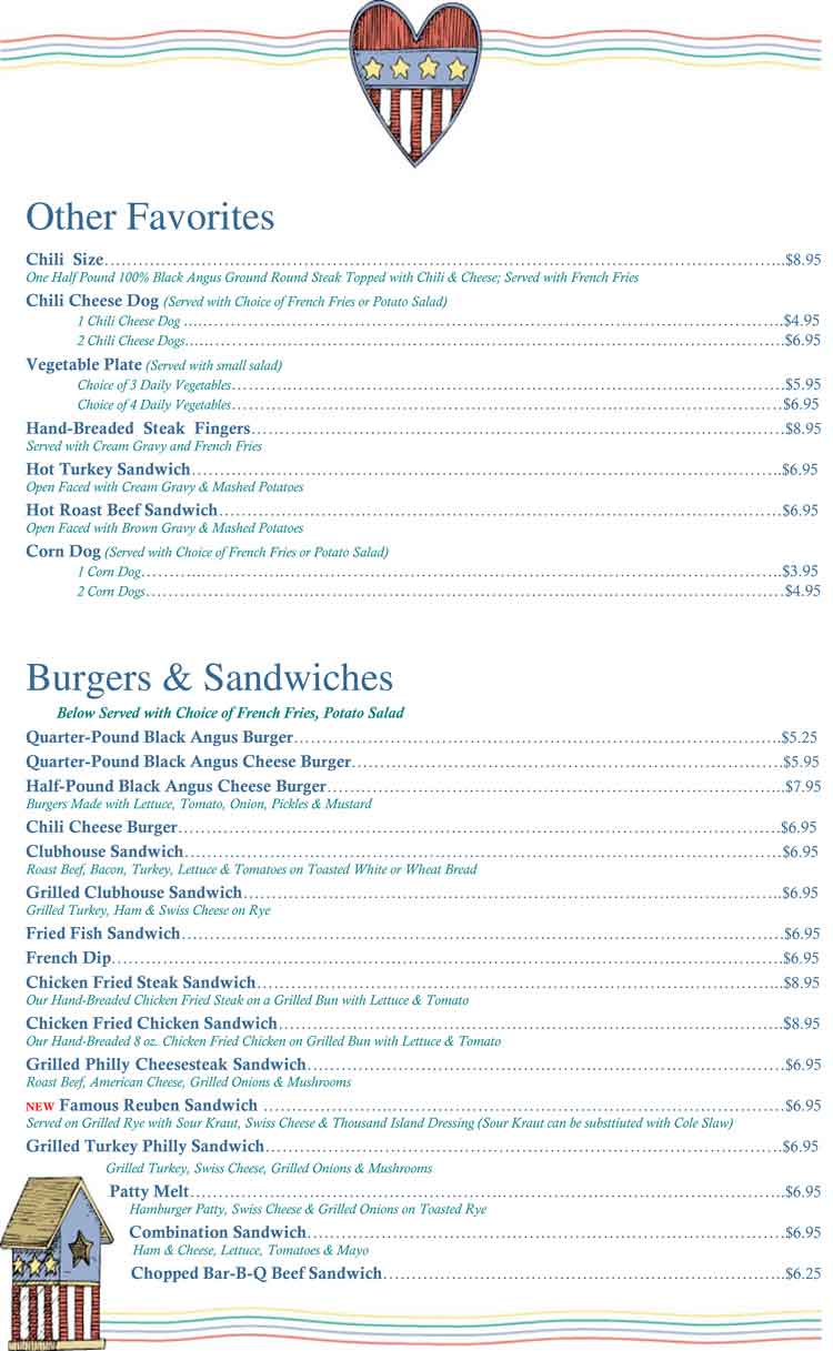 Andys Kitchen Menu