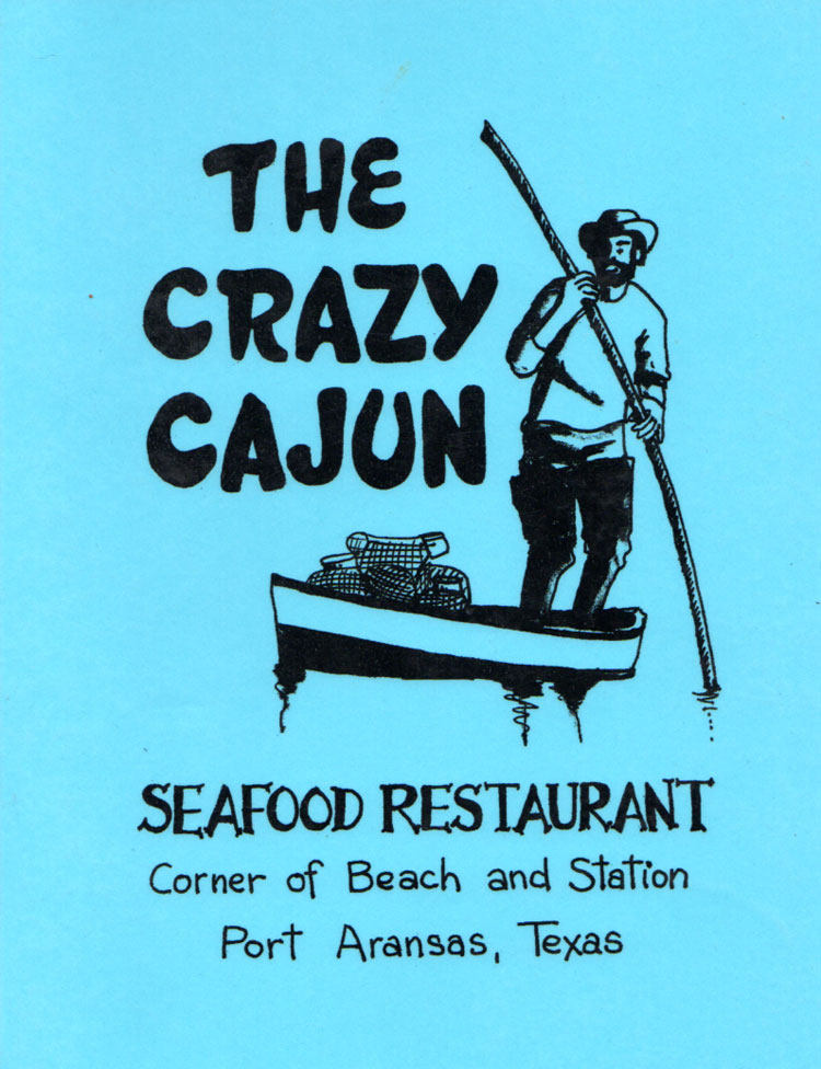 Crazy Cajun Seafood Restaurant Menu in Port Aransas, Texas.