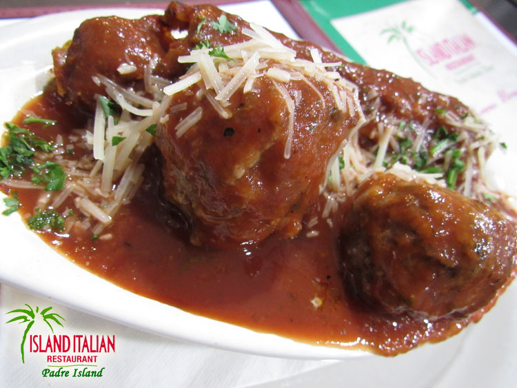 Island Italian Restaurant on North Padre Island in Corpus Christi, Texas.