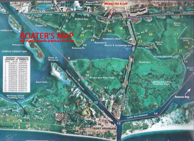 Mickey's Bar & Grill Boaters Map