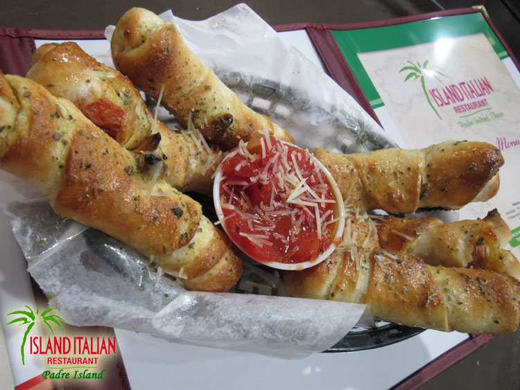 Island Italian Restaurant on North Padre Island in Corpus Christi, Texas.